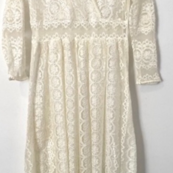 French Connection "Wings" Lace Maxi Dress Ivory 10 - Picture 5 of 13